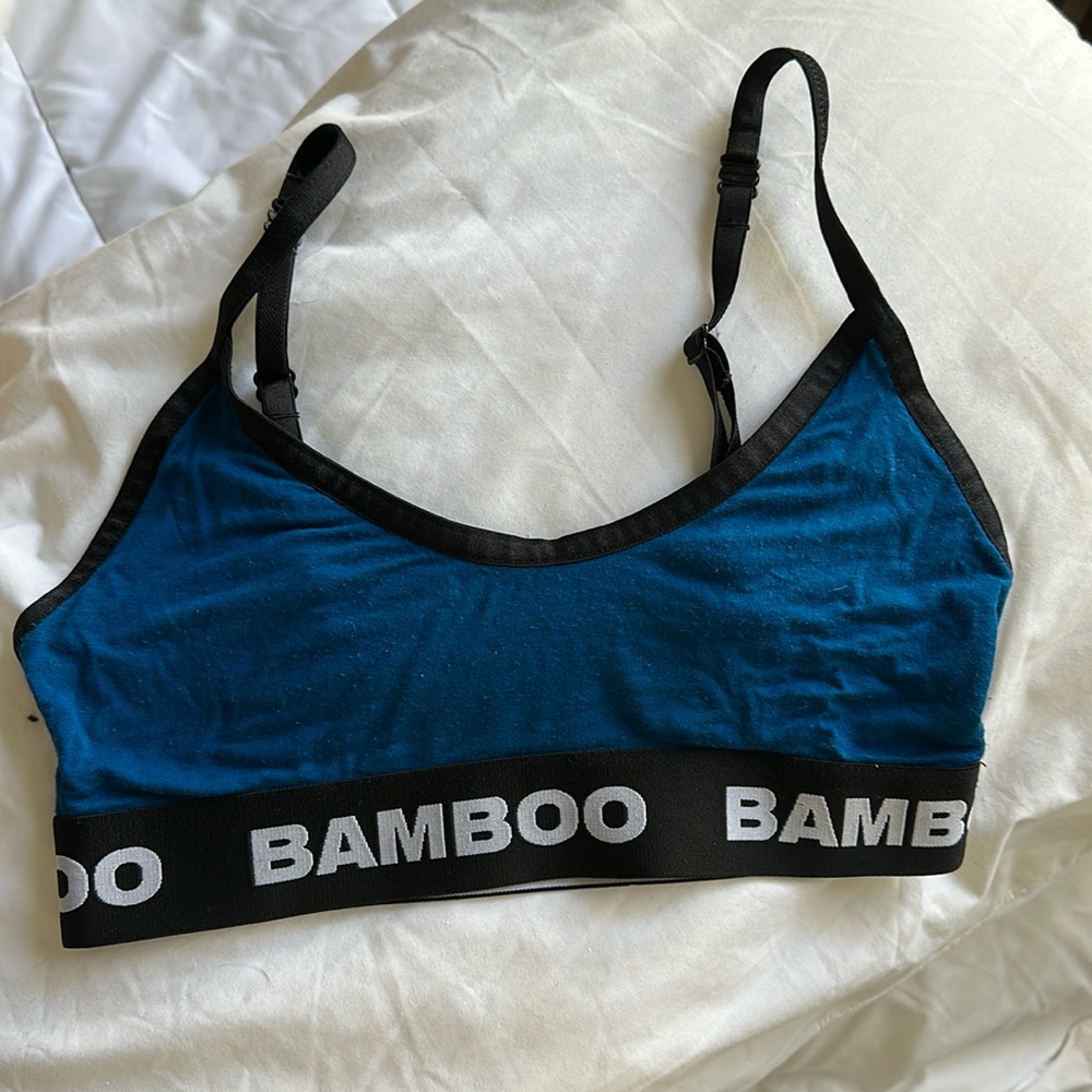 Bamboo blue sports bra corset